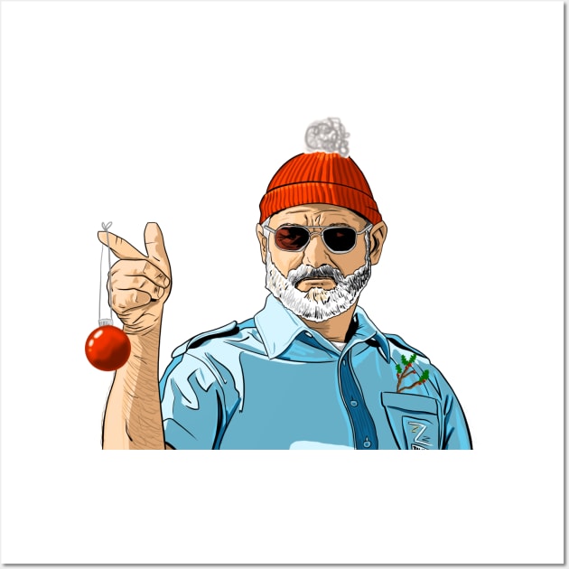 Steve Zissou Christmas Wall Art by jwotoole